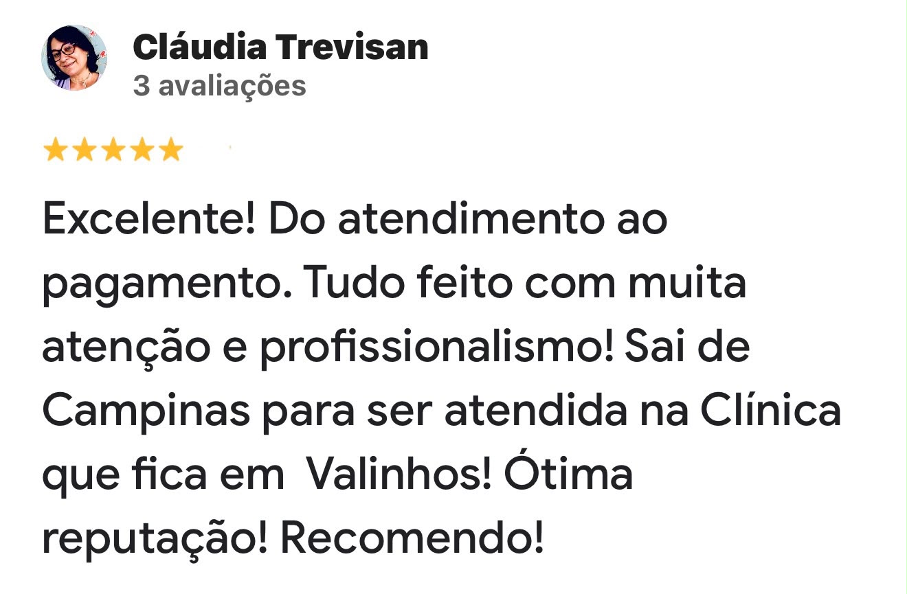 Avaliação de cinco estrelas de Cláudia Trevisan no Google