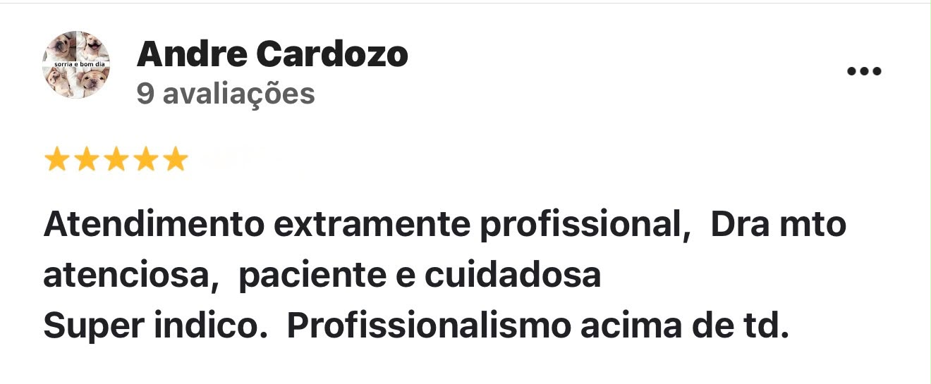 Avaliação de cinco estrelas de Andre Cardozo no Google